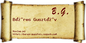 Béres Gusztáv névjegykártya