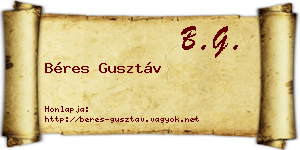 Béres Gusztáv névjegykártya